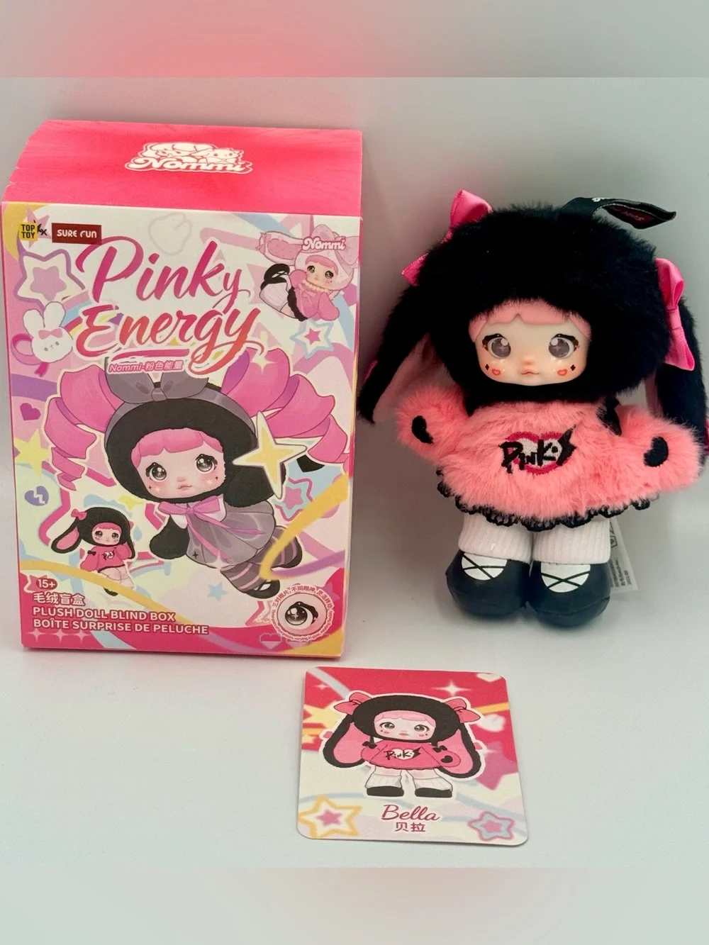 NEW - Nommi Pink ENERGY Series Plush Pendant - BELLA 🩷🖤 - Picture 2 of 9